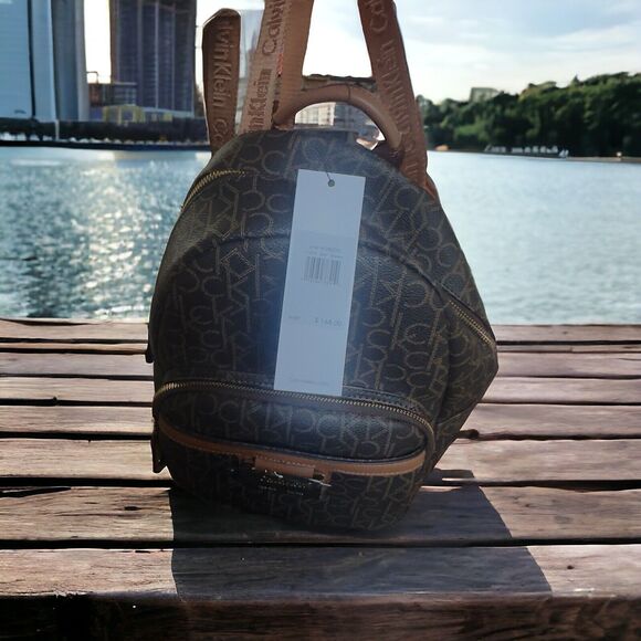 NWT CALVIN KLEIN MONOGRAM SMALL KEY ITEM BACKPACK main image 5